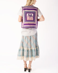 70s Purple House quilted Vest