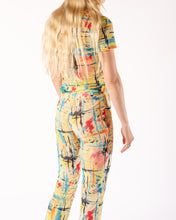 Load image into Gallery viewer, Karl Lagerfield Abstract Pattern Mesh 2 piece  Leggings and Tee
