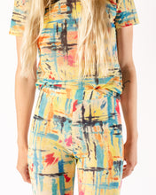 Load image into Gallery viewer, Karl Lagerfield Abstract Pattern Mesh 2 piece  Leggings and Tee