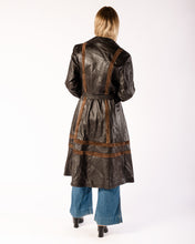Load image into Gallery viewer, 1970s Brown Leather and Suede Panelled Trench coat with Belt
