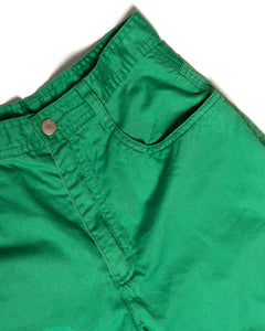 1980s Kelly Green Esprit  Extra Long  Cotton Shorts, small