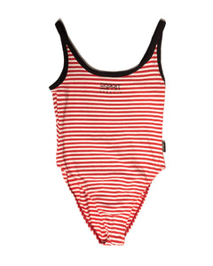 Esprit  red and white stripe tank Bodysuit