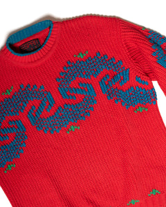 1980s Esprit Red Heavy Cotton Knit Sweater