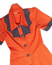 Load image into Gallery viewer, 1960s Red Orange Mod Western Mini Dress