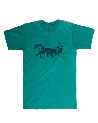 1980s Teal Horse & Buggy Tee Shirt