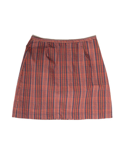 1990s Esprit Plaid Cotton Mini Skirt