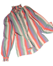 Load image into Gallery viewer, Stripe 80s shirt with Pie Crust collar