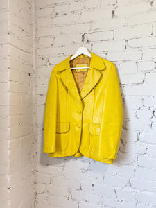 1960/70s Bright Yellow Leather jacket