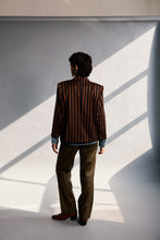 Load image into Gallery viewer, 1980&#39;s Navy Brown Striped Blazer