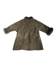 Load image into Gallery viewer, Nina  Ricci Olive Shearling Coat with Fur Collar and Cuffs