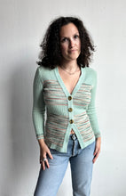 Load image into Gallery viewer, 1970&#39;s Mint Green Spacedye Cardigan