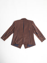 Load image into Gallery viewer, 1980&#39;s Navy Brown Striped Blazer