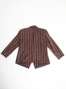 1980's Navy Brown Striped Blazer