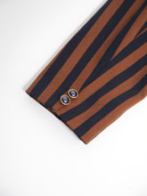 Load image into Gallery viewer, 1980&#39;s Navy Brown Striped Blazer