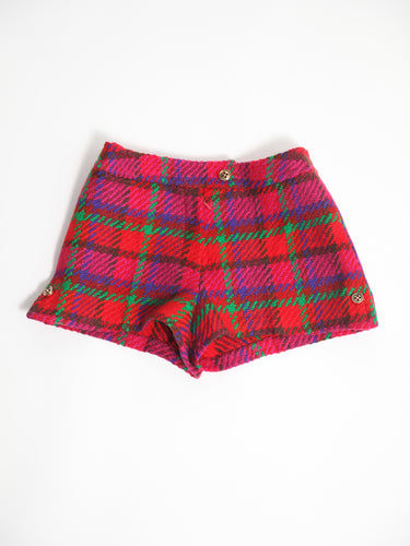 1960's Plaid Wool Mini Shorts