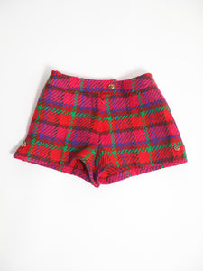 1960's Plaid Wool Mini Shorts