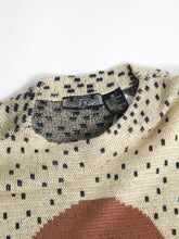 Load image into Gallery viewer, 1980&#39;s Flapper Novelty Knit Cream Graphic Sweater