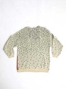 1980's Flapper Novelty Knit Cream Graphic Sweater