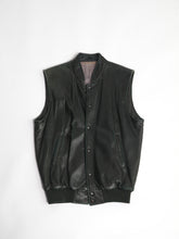 Load image into Gallery viewer, 1990&#39;s Dark Green Roots Leather Bomber Vest