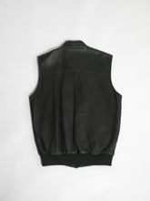 Load image into Gallery viewer, 1990&#39;s Dark Green Roots Leather Bomber Vest