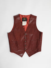 Load image into Gallery viewer, 1970&#39;s Ox Blood Leather Vest