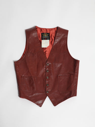 1970's Ox Blood Leather Vest