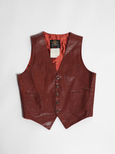 1970's Ox Blood Leather Vest