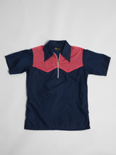 Load image into Gallery viewer, 1970&#39;s Blue and Pink Cotton Collared Top