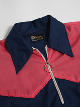 Load image into Gallery viewer, 1970&#39;s Blue and Pink Cotton Collared Top