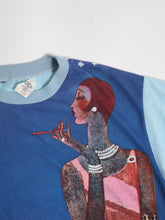 Load image into Gallery viewer, 1970’s Blue Flapper Graphic Tee