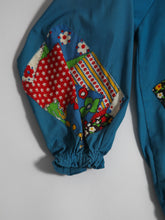Load image into Gallery viewer, 1960’s Blue Customized Jacket with Patchwork Print