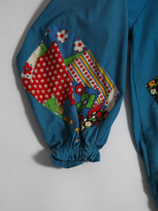 1960’s Blue Customized Jacket with Patchwork Print