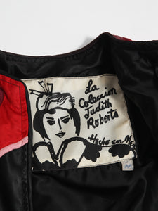 1980’s Judith Roberts Abstract Patchwork Pink and Black Jacket