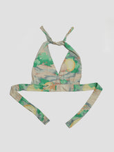 Load image into Gallery viewer, 1970’s Green and Yellow Poly Two-Piece Halter and Button Down Set
