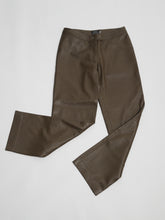 Load image into Gallery viewer, 1990&#39;s Olive Green Leather Pants