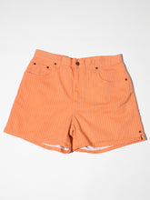 Load image into Gallery viewer, 1990&#39;s Peach Bill Blass Striped Denim Shorts