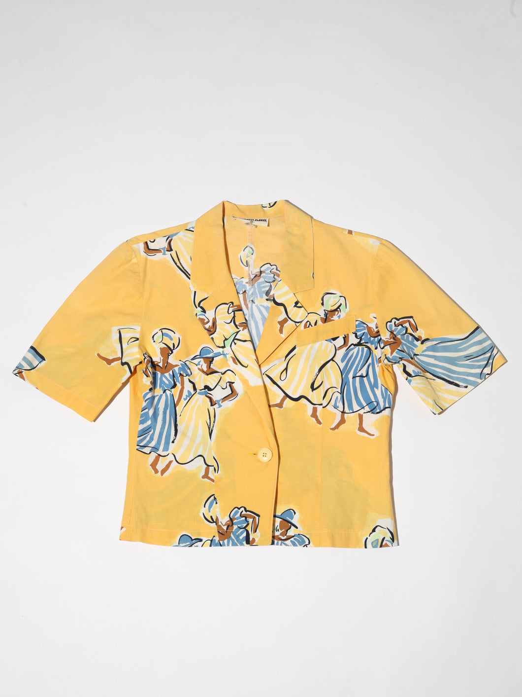 1980's Gerard Darel Yellow Print too