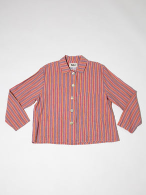 FLAX Linen Jacket With Multi Stripe