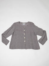 Load image into Gallery viewer, FLAX Linen Jacket with Grey and Pink Grid
