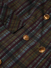 Load image into Gallery viewer, Early 1960&#39;s Blues and Green Plaid Trench