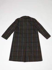 Early 1960's Blues and Green Plaid Trench
