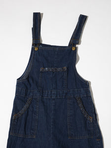 Rare 1970's Dark Denim Braided Overalls