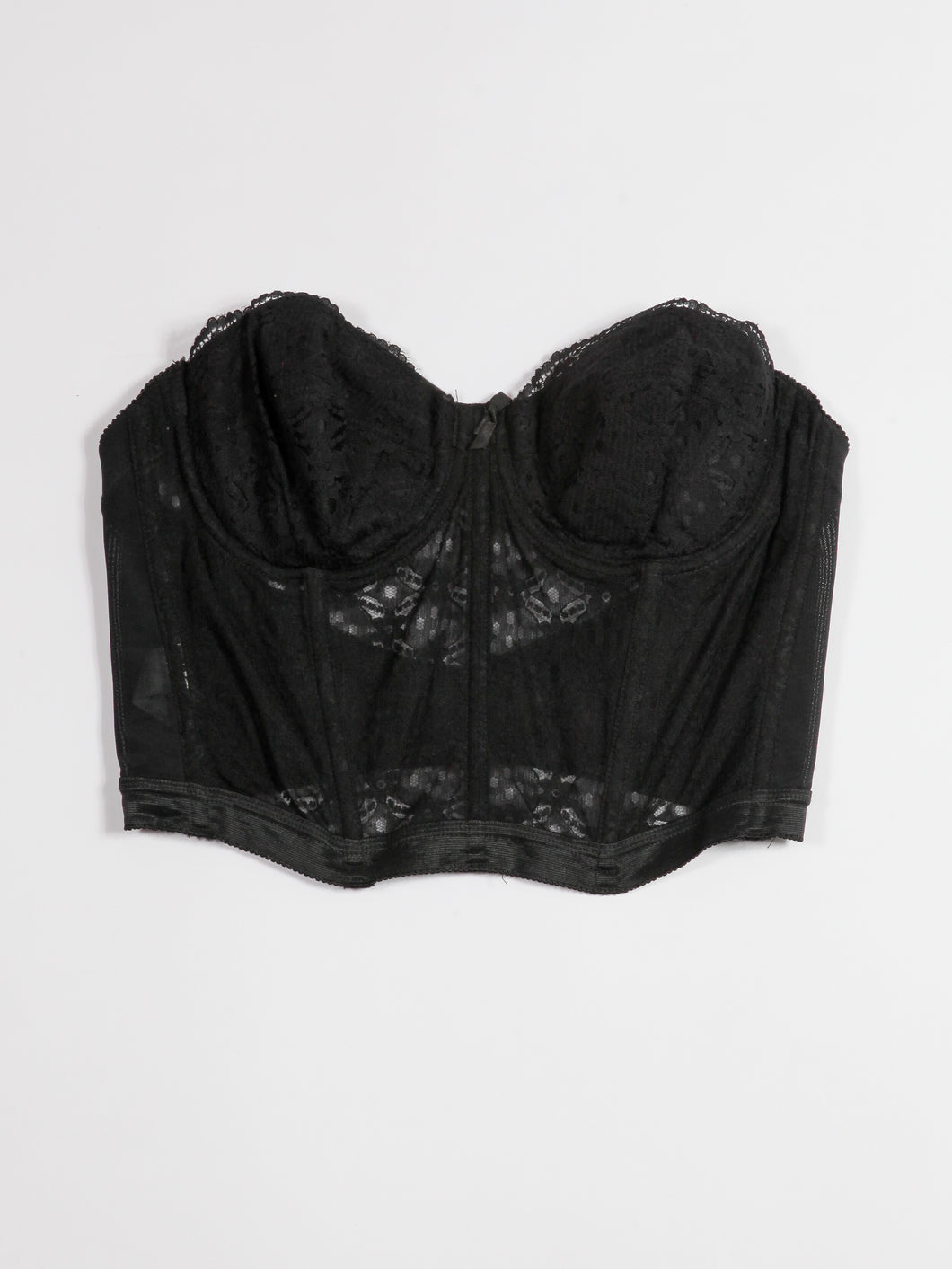 1980's Black Lace Bustier 38B