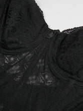 Load image into Gallery viewer, 1980&#39;s Black Lace Bustier 38B