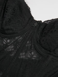 1980's Black Lace Bustier 38B
