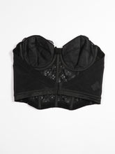 Load image into Gallery viewer, 1980&#39;s Black Lace Bustier 38B