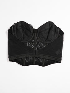 1980's Black Lace Bustier 38B