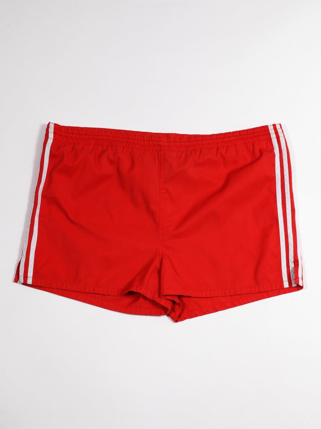 Red Track Shorts with White Stripes
