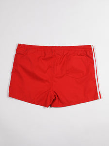 Red Track Shorts with White Stripes
