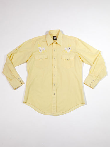 1970's Butter Yellow Western Button Up
